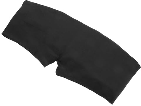 SOPOTUTU 2 Stück Kühlende Schlafmasken aus Kunstseide Vollständige Verdunkelung Verlängertes Design Druckfreie Augenmaske für Reisen und Zuhause Schwarz