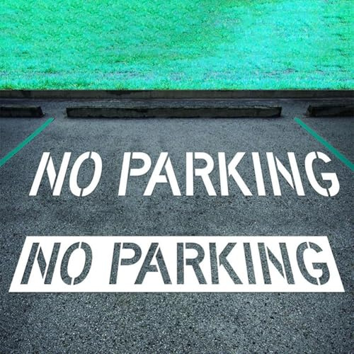 Pochoir réutilisable pour stationnement sans stationnement - Pochoir pliable en silicone pour marquage de voie de feu - Lettres de 30,5 cm de haut - 40 x 226 cm - Compatible avec surfaces asphalte et