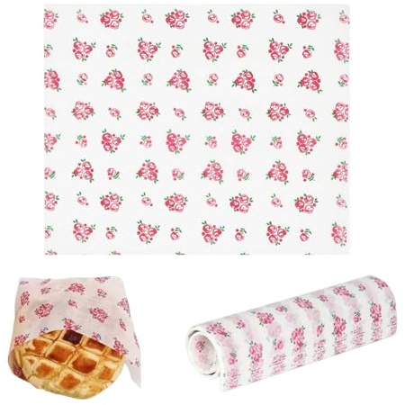50 hojas de papel encerado con cera de abeja reutilizable, papel alimentario impermeable y anti-grasa, no adhesivo, para hamburguesas, queso, pasteles, patatas fritas y bocadillos (25 × 21 cm) (C)