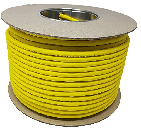 100m - Cat.7A+ Ethernet Network Lan Cable Reel - Drum 1500 MHz - 4 Pairs - High Speed - Halogen Free Copper Super Fast - (PoE) PoE+ Yellow