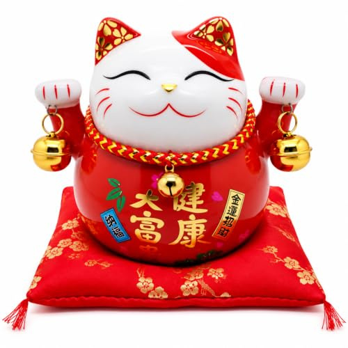 Starlet24 12cm Spardose Keramik Winkekatze Glückskatze Glücksbringer Maneki Neko HF17039-1