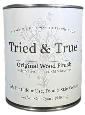 Tried & True Original Wood Finish, Quart - Linseed Oil & Beeswax Blend, Ideal for All Woodwork, Long-Lasting Durability, Food Safe Sealer, Non-Toxic Wood Finish
