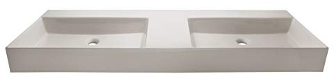 Azzurra Keramik Waschtisch Modell Elegance Squared mit Doppelwaschbecken weiß glänzend 142x45x12,5cm