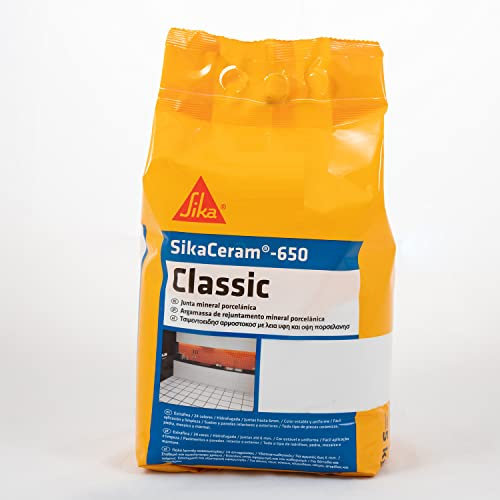 SIKA - Junta mineral porcelánica - SikaCeram-650 Classic - Crema - Lechada de cemento coloreada para relleno de juntas de 1-6 mm en paramentos y pavimentos interiores y exteriores - 5 kg
