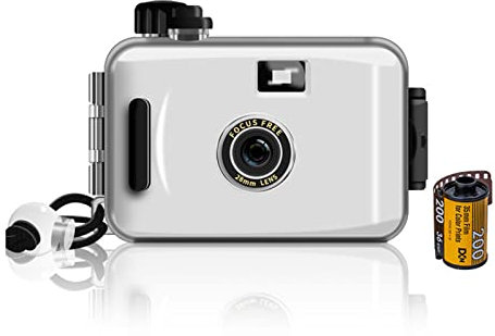 ZXNQ Etanche 3M Caméra d'action, Appareil Photo argentique pour Le Camping et Les Voyages - Facile à Utiliser,Blanc