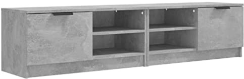 vidaXL Mueble de TV 2 Piezas Aparador Armario Estante Soporte Mobiliario Salón Sala de Estar Dormitorio. Madera Contrachapada Hormigón 80x35x36,5 cm