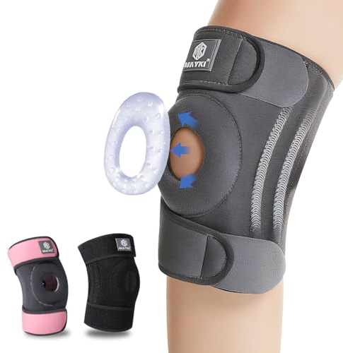 MAYKI Kniebandage Männer 1 Stück, rutschfeste Kniebandage Männer/Damen mit Patella-Gel-Polster, einstellbare Bandage Knie für Meniskus/Arthrose/Orthopädische, Atmungsaktiv Knee Support for Sport