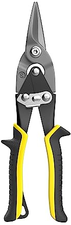 Renekton 10 Inch Aviation Tin Snips, Straight Cut, Heavy Duty Metal Cutter for Cutting Sheet Metal, Chrome Vanadium Steel