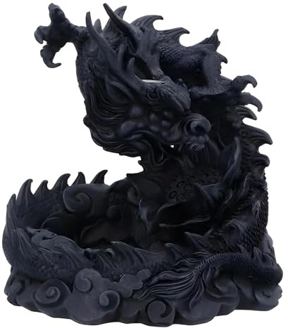 Nemesis Now Heilong Räuchergefäß Dragon Backflow, Schwarz, 17,5 cm