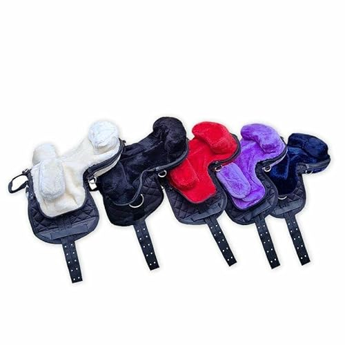 German Riding Fellsattel, Kunstfell Micro Größe: 10 für Holzpferde und Minipferde (lila)