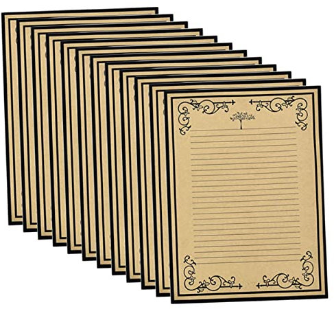 Ciieeo 96 Stücke Kraftpapier Vintage Schreibpapier Retro Briefpapier Aus Hochwertigem Papier Für Schüler Schule Mit Angenehmem Schreibkomfort Und Wunderschönen Mustern