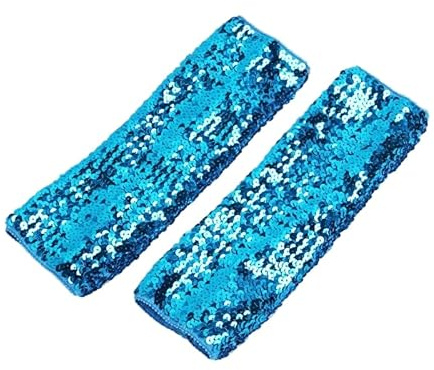 Pailletten Handschuhe für Damen, Lange Pailletten Glitzer Fingerlose Handschuhe Armstulpe Weich Pailletten Manschetten Tanzhandschuhe für Halloween, Cosplay, Opernaufführungen Tanzen Kostüm Zubehör