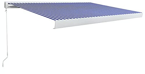 ARKEM Tenda da Sole per Esterno Avvolgibile, Tenda da Sole a Bracci Estensibili con Telaio in Alluminio, Tettuccio Resistente al Sole e Impermeabile e Manovella,Tenda a Cassonetto Manuale 450x300 cm B