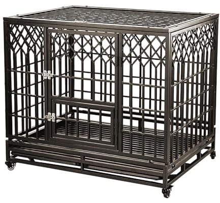 Tierkäfig mit abschließbarer Tür Eckige Hundehütte Hundebox Hundekäfig Möbel Hundehaus für Drinnen mit Abnehmbares Tablett Hundebox für Mittelgroße Kleine Hunde bis zu 60 kg. ( Size : 105x77x95cm )
