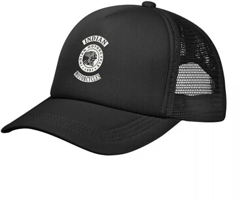 LXCUDXZ Baseball Kappe Unisex Black Friday Indian Vintage Motorräder Trucker Cap Retro Mesh Baseball Cap Polyester Hut Sonnenhut verstellbar Sommer Geschenk