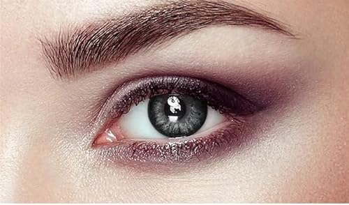 Circle Lenses grau Kontaktlinsen + Behälter I 14.5mm 1 Paar (2 Stück), weiche Linsen, natürlicher Effekt, farbige Monatslinsen ohne Stärke