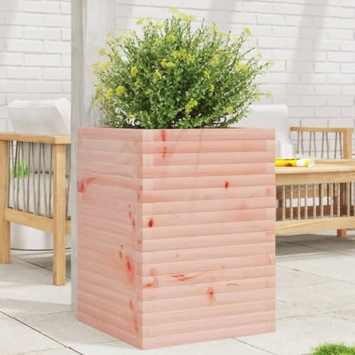 Homgoday Fioriera da Esterno, Fioriera Grigliato per Giardino, Fioriera da Giardino 50x50x68,5 cm in Legno Massello di Douglas