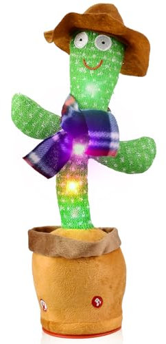 SBWBZB Dancing Cactus Toy Repeat What You Say, Talking Cactus Toy Age 1-6 Boys Girls Baby Toys for 2 3 4 5 Year Old Boys Girls Kids Gifts, Baby Encourage Speech Toys for 1 2 3 Year Old