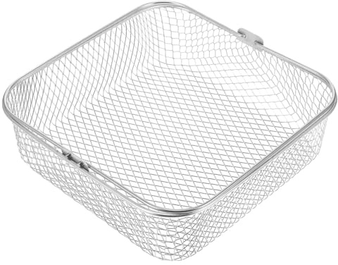 Garneck Mesh-korb Für Die Luftfritteuse Knusperkorb Backkorb Mit Griff Frittierkorb Aus Draht Heißluftfritteuse Knuspriger Korb Zubehör Für Die Luftfritteuse Dampfkorb Rostfreier Stahl