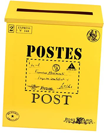 UKCOCO 1pezzi Cassetta Postale in Ferro Vernice Colorata Decorazione Da Parete Doppio Gancio Utilizzabile Come Portalettere o Ornamento Fotografico