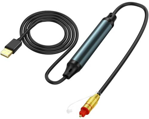 XMSJSIY Câble adaptateur audio optique USB vers fibre optique SPDIF - Câble convertisseur de son stéréo - Pour HDTV, ordinateur portable - 2 m