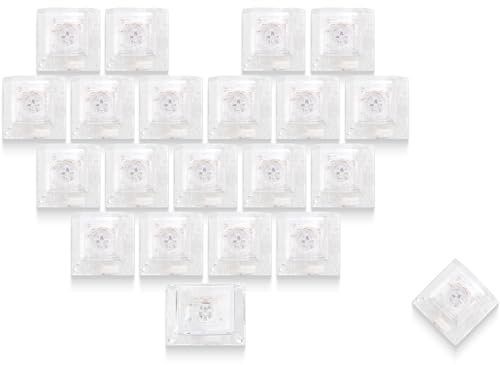 GMKWTL XVX - Teclas transparentes en blanco, material de PC, tapas de teclado de corazón dulce personalizadas, retroiluminación transparente con purpurina, perfil de cereza, para interruptores MX