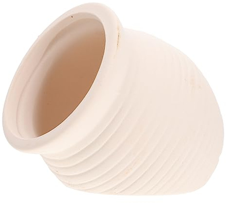 YARNOW Cachette pour Poissons Animaux Facile et Nettoyer à Petits en Poterie Blanche, Abri Naturel Décoration Paysagère Simple Élégante Aquarium