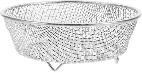 TOYANDONA Runder Crisperkorb Frittierkorb Werkzeuge Großer Bräter Backofen Mit Grillspießen Zubehör Zinken Grillkorb Backblech Dörrgerät Ersatzfleisch Edelstahl Silber