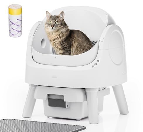 PetPivot Self-Cleaning Cat Litter Box, Open-Top Design for Multi-Cat Households, Safety Sensors