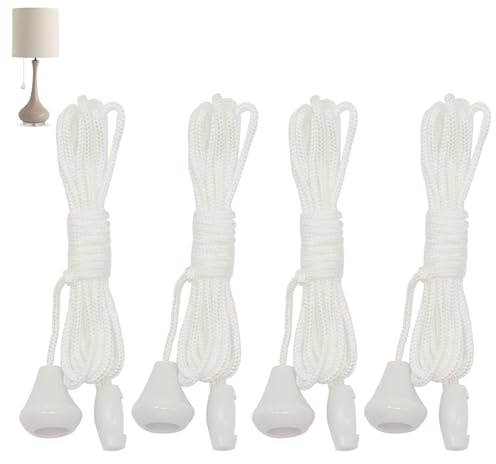 Paicreate 2 x Ersatzschnurzieher, Nylon-Zugschnur, Lichtschalter, Badezimmer-Zugschnur, Kabel für Deckenventilatoren, Badezimmerleuchten und Wandschalter (1,5 m)