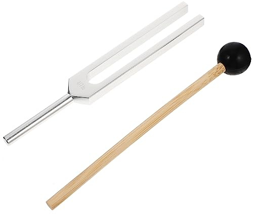Aluminium Resonanz Stimmgabeln Satz, 1 Satz mit Hammer | Musikinstrumentenwerkzeug für Gitarre, Einsatz bei Performance und Energy Work, Inklusive Reinigungstuch