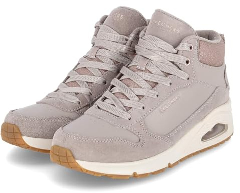 Skechers 177181 TPE - Stivali stringati in pelle e sintetico da donna, colore: beige