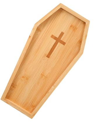 Genérico Halloween Platos,Tabla De Madera Con Forma De Ataúd Y Calabaza Para Aperitivos - Plato de Mesa Halloween para Queso Fiambres Fruta Fiestas Bodas