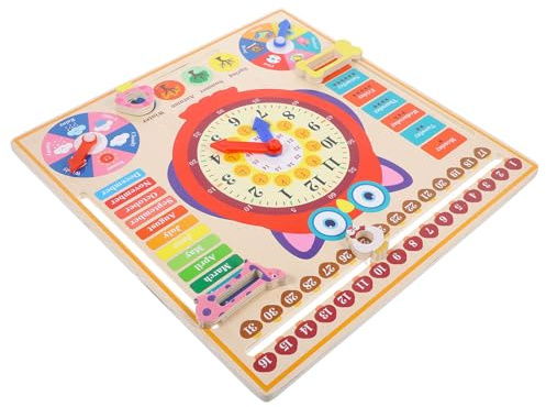 SOIMISS Holzuhr für Junge Mädchen zum Erlernen der Uhrzeit Lernuhr aus Holz Spielzeuguhr Uhr Lernen für Kleinkinder Lernspielzeug Zeitverständnis Fördern
