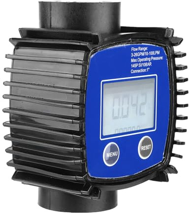 Spacnana Durchflussmesser, Wasserzähler, Digitaler Schlauch-Kraftstoffzähler mit Metallgewinde, aus Material, Lange Lebensdauer, Klare Ablesung, Kontrolle und Messung von Wasser, Geeignet für