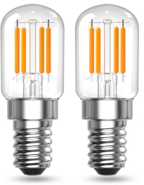 Klarlight Bombillas LED E14 2W Bombillas LED, Blancas Suaves y Cálidas 2200K, Vintage Bombillas E14 SES de Tornillo Pequeño, Bombilla de Refrigerador, Máquina de Coser, 15W Equivalentes, 2 Ppaquetes