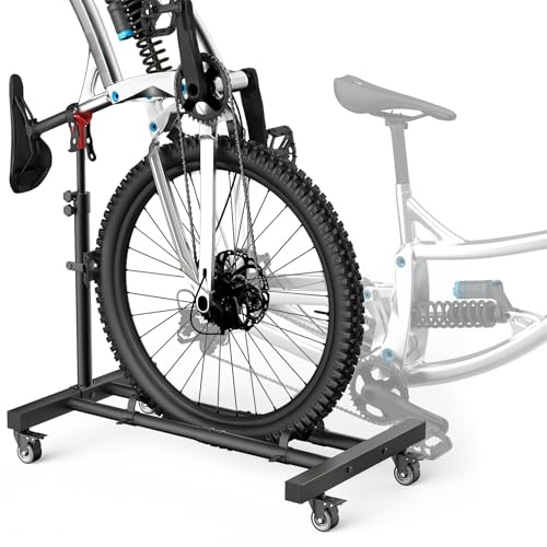 Housolution Soporte Vertical para Bicicleta con Ruedas 360°, hasta 29 Pulgadas, [1 Unidad], Ajustable, Sin Perforar, 80 Libras de Resistencia, para Garage, Apartamento, MTB y Carreteras