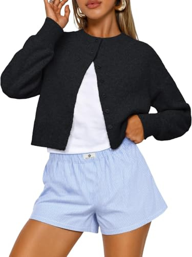 LILLUSORY Cardigans for Women UK Cropped Lightweight Soft Jumpers