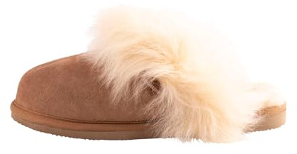 Shepherd of Sweden - Pantoufles peau de mouton Evelina - Femme - 100 % laine - À enfiler - Mules - Semelle caoutchouc - Fluffy