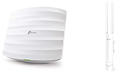 TP-Link EAP245 AC1750 WLAN Access Point (Dualband 1750 Mbit/s mit MU-MIMO) weiß & EAP225 Outdoor AC1200 Gigabit WLAN Access Point Für Garten (300Mbit/s 2,4GHz 867Mbit/s 5Ghz mit 2 * 2-MIMO) weiß