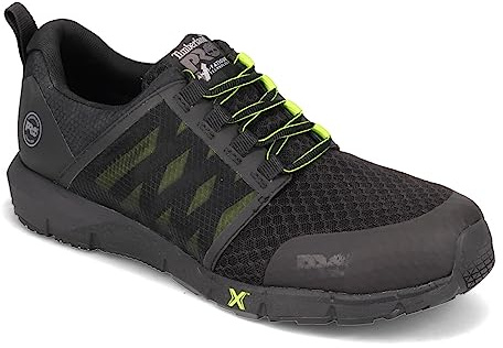 Timberland PRO Men's Radius Composite Safety Toe Industrial Athletic Work Shoe, Black/High-Viz, 10.5 M