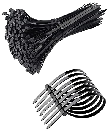 100 Pack Black Cable Ties, 300x 4mm, Premium Nylon Zip Ties Heavy Duty, Plastic Tie Wraps with 40 lb Tensile Strength,Self-Locking Wire Ties for Home, Office, Garden