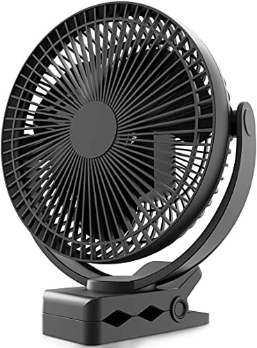 Ventilador de 20 cm con Batería Recargable de 10000 mAh,Ventilador USB Portátil, 4 Velocidades, Flujo de Aire Fuerte, para Escritorio de Oficina Personal, Viajes al aire libre, Camping