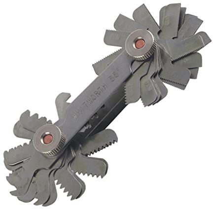 51 Stück Gewindelehre Messschieber aus Edelstahl Metrisch Messschieber Imperiales Gewinde 60 Grad für Industrielle Messungen(Metric + Imperial (52pc))