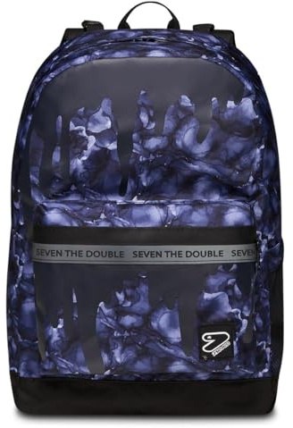 Seven Zaino Monoscomparto THE DOUBLE - Reversibile - 2 Zaini in 1 Con Tasca Porta PC Portatile/Tablet, Tasca Porta Borraccia, Auricolari Wireless - Scuola & Tempo Libero