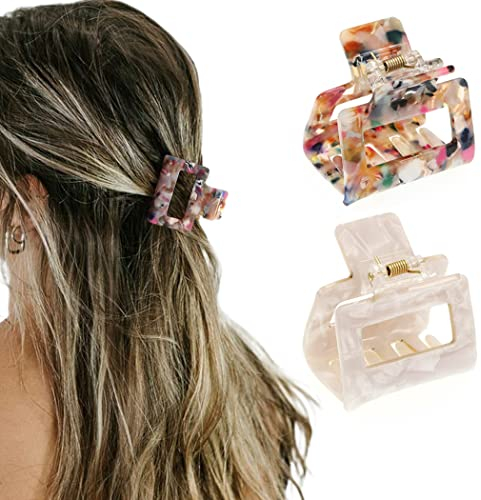 Runmi Haarklammern, Essigsäure-Haarklammern, französisches Design, starker Halt, Haarschmuck für Damen und Mädchen, 2 Stück