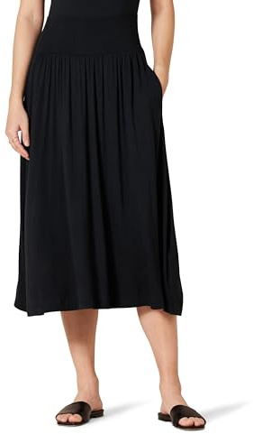 Amazon Essentials Falda Midi de Punto con Tirantes Mujer, Negro, XL