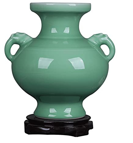 Vases pour centres de Table Vase en céramique 10,6 Pouces en Porcelaine for Arrangement de Fleurs, décoration d'amphore rétro Chinoise, Vase à Fleurs, décoration de Chambre à Coucher, Salon, Ornement