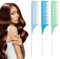 MHDUYEG 3 Piezas Peine Mechas Peine Peluqueria Peine Cola de Rata Peine Para Mechas Pelo Peine Antiestático Eine de Cola de Acero Inoxidable, Para el Peinado del Cabello Masculino y Femenino