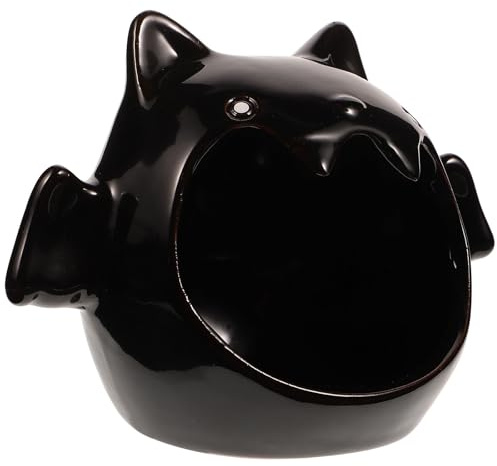 Housoutil Ceramic Hamster Hideout Bat Shape Cooling Nest Small Pet House for Summer Rest Sleep Comfortable Hideaway for Hamsters and Small Animals